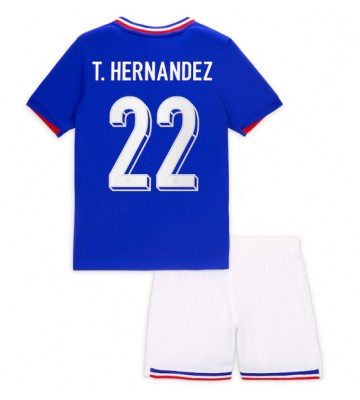 Frankrig Theo Hernandez #22 Replika Babytøj Hjemmebanesæt Børn EM 2024 Kortærmet (+ Korte bukser)